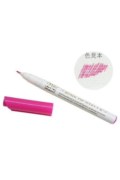 Zig Stella Glitter Felt Pen - Pink with Ink
