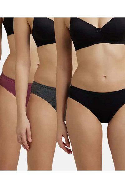 JOCKEY Simple Comfort Bikni Plain 3Pcs Pck 1410-03 Multicolor