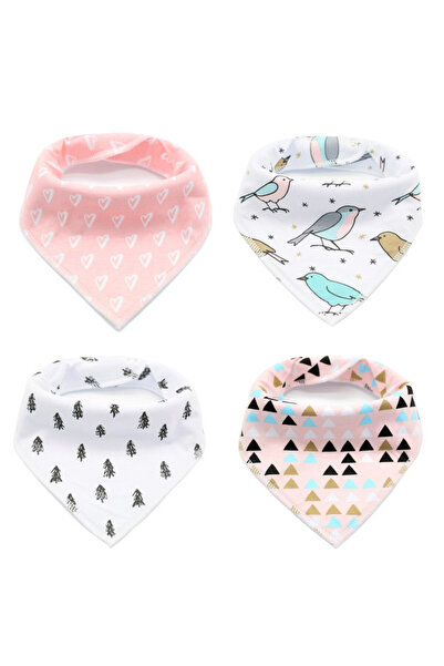 Little Story عبوة من 4 مريلة | مريلة أطفال من القطن العضوي من Baby Bandana Dr...