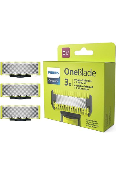 Philips OneBlade Replacement Blades QP630/51 | Trim, Edge & Shave Any Length of Hair | 3 Original Bl