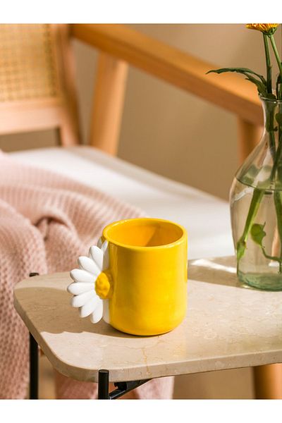 LC Waikiki Lcw Home Orange Floral Pattern Ceramic Mug 320 ml