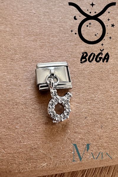 MAZEN Dangle Zodiac Sign Italian Bracelet Charm Taurus