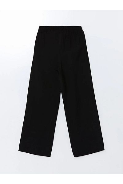 LC Waikiki Lcw Modest Black Elastic Waist Wide Leg Women's Trousers