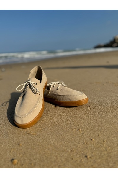 town walker Erkek Klasik Deri Espadril Ayakkabı Kauçuk Taban