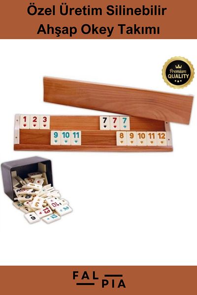 Falpia Premium Antibacterial Home Cafe Gift Scratch-Resistant Erasable Flash Wood 101 Okey Team
