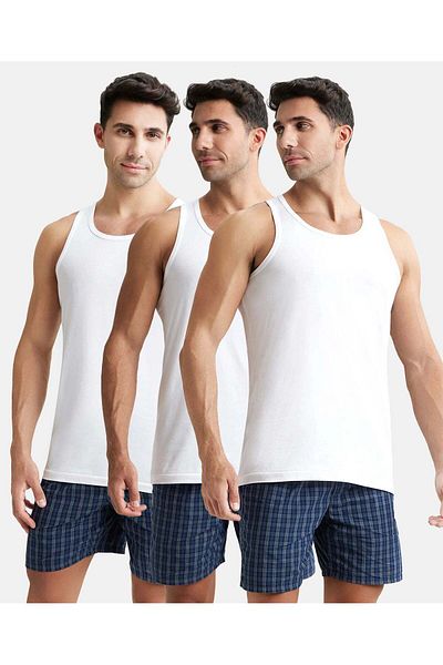 JOCKEY Mordern Classic Basic Vest 3Pcs Pck 8820-03 White