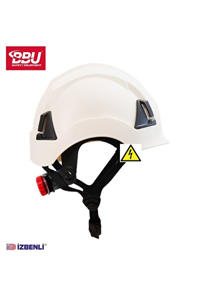 BBU Safety Equipment SP 9001 قبعة صلبة للكهرباء للعمل على ارتفاعات - خوذة متسلق الجبال (أبيض)