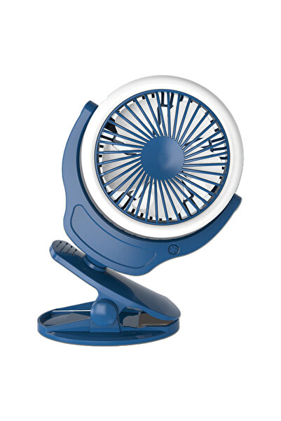 TEKNUM مروحة شحن USB 2 في 1 لعربة الأطفال مع ضوء - أزرق