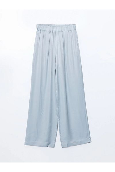 LC Waikiki Lcw Modest Blue Elastic Waist Wide Leg Women's Pants