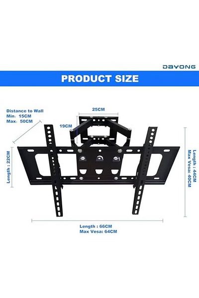 Generic Full Motion TV Wall Mount for Most 32-70 Inch