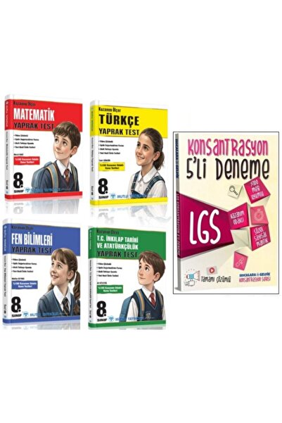 Mutlu Yayıncılık 8.SINIF YAPRAK TESTLER  MATEMATİK TÜRKÇE FEN BİLİMLERİ  T.C....