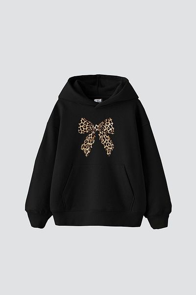 aynewmoda Sweet Girl Printed Hooded Oversize Sweatshirt