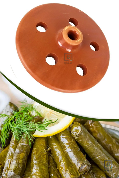 QNİAY Dolma Sarma Taşı Kapağı -Çömlek Delikli Dolma Taşı Yaprak Sarma Güveç Pişirme Kapak