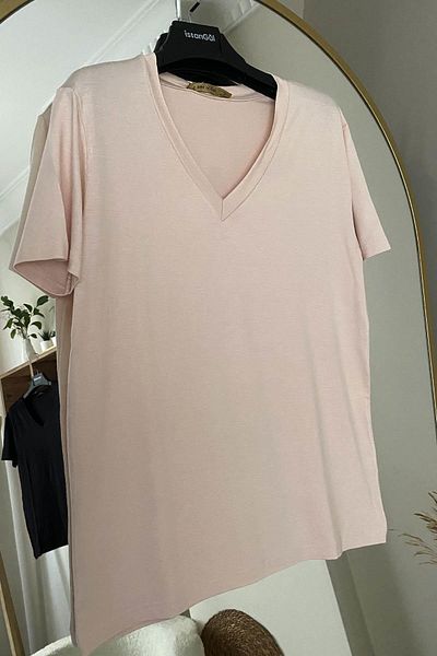 İstangül Butik Βασική μπλούζα με λαιμόκοψη V