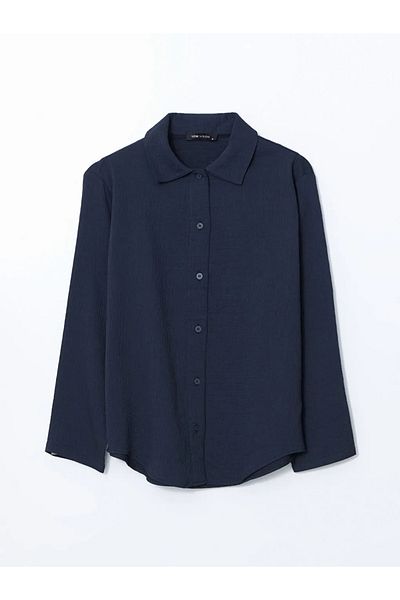 LC Waikiki Дамска риза LCW Vision Navy Blue Regular Fit