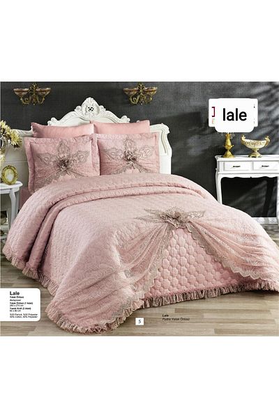 ZADA HOME Bedspread - Dowry & Lace Quilted Double { Set of 3 Pieces }