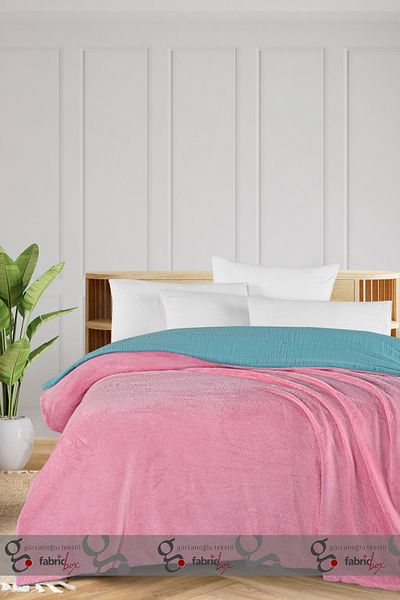 Fabric Box Wellsoft Muslin Double Sided Plush Fleece Blanket - Television 100X170 cm