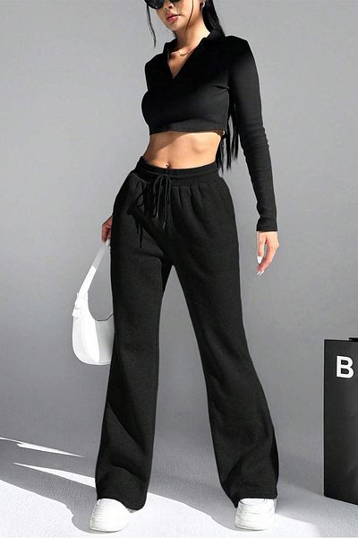 Sun Victoria Women's Flared Leg Basic Straight Sweatpants