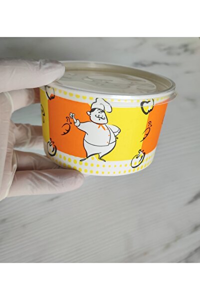 maycup 16 Oz Şeffaf Kapaklı Karton ÇORBA-AŞURE KASESİ 100 Adet Maycup