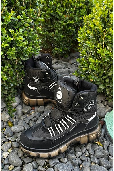 Klay Shoes Μαύρα Unisex γυναικεία/ανδρικά παπούτσια για μπότες εξωτερικού χώρου Χειμερινή ανθεκτική αντιολισθητική σόλα με κορδόνια