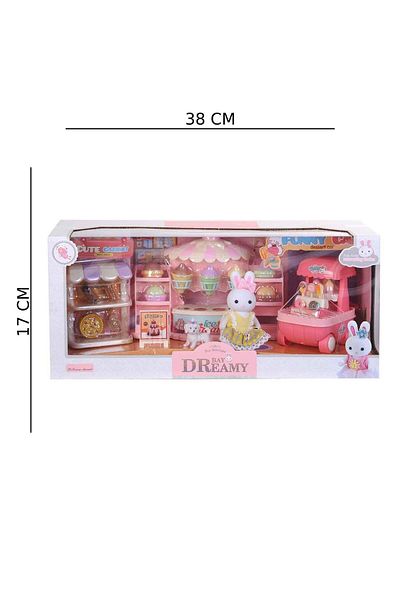 hak-iş oyuncak Mini Rabbit Family Ice Cream Shop