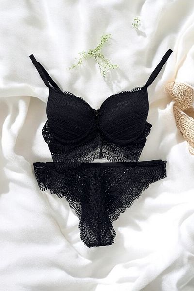 BLİSS WEAR FASHION Γυναικείο Σετ εσώρουχα με λεπτομέρεια από δαντέλα