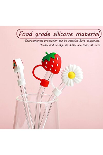 Yenigeldi Stnly Quencher Ile Uyumlu Değildir 4 Adet Sevimli Pipet Kapakları 9mm Kalın Cam Pipet Toz Koruyucu