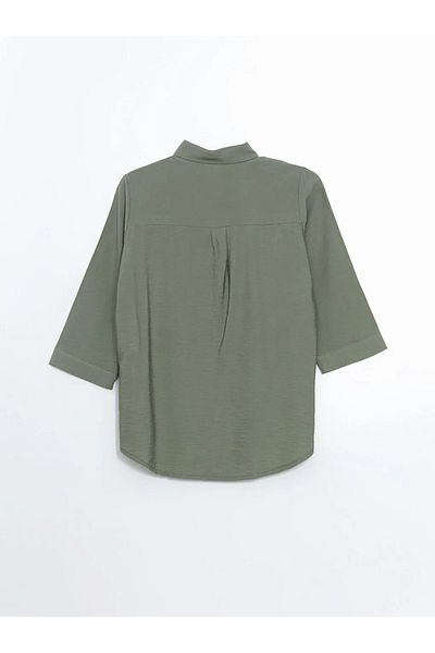 LC Waikiki Γυναικείο πουκάμισο LCWAIKIKI Classic Green Loose Fit
