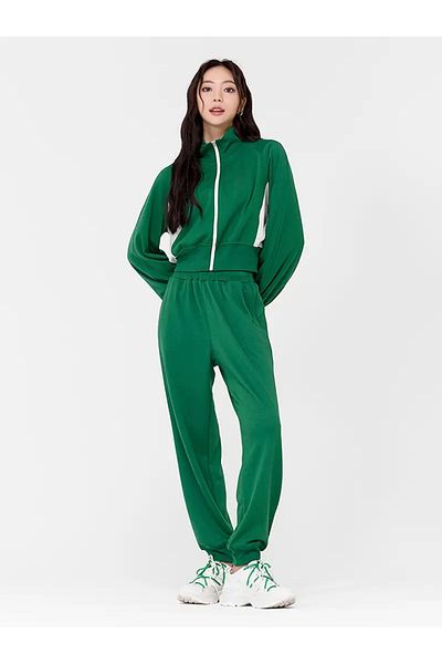 aynewmoda Cardigan deschis cu mâneci lungi și pantaloni cu picioare drepte, cu decolteu rotund, cu fermoar