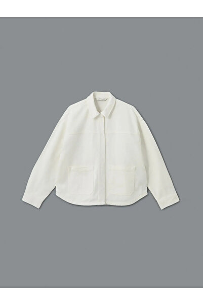 LC Waikiki LCW Vision Beyaz Oversize Kadın Jean Gömlek
