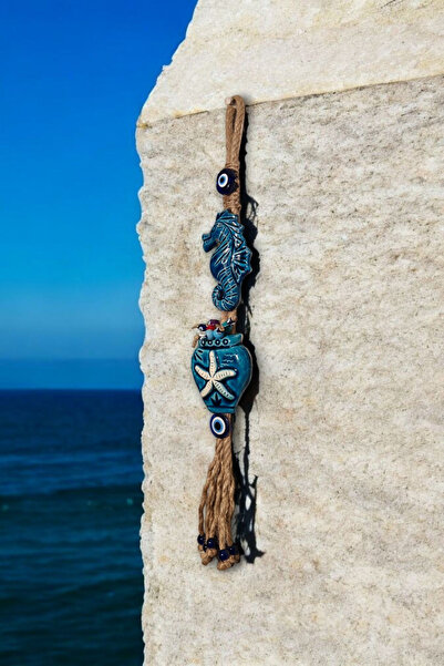 Revard Home Nazar Boncuklu Seramik Asil Denizatı ve Deniz Yıldızı Saksılı El ...