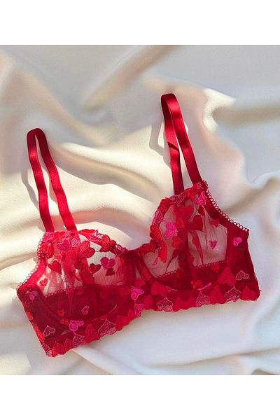 VentLingerie Red Love Bralet Set