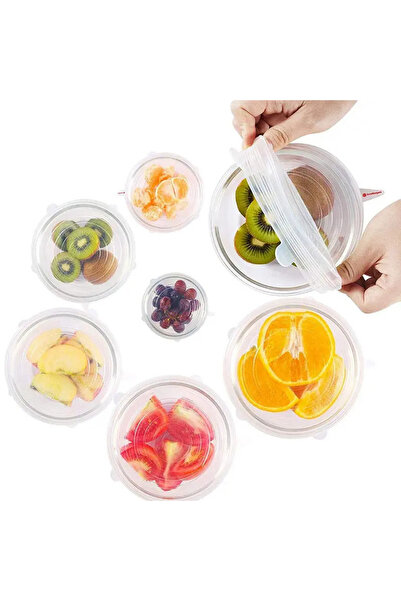 Kitchen Design Lab Silikon Streç Kapak Seti 6 Adet Kupa Bardak Kavanoz Kase B...