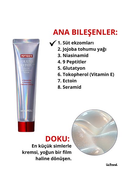 Medipeel 70ml Peptide 9 Volume Bio Tox Glow Film Mask with Peptides for Bright Skin