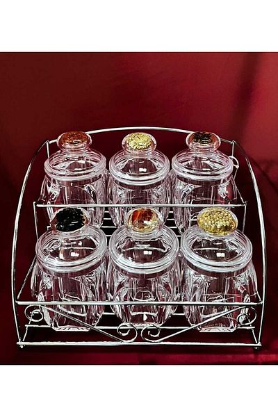 AR HOME 6 Piece Acrylic Spice Jar Set