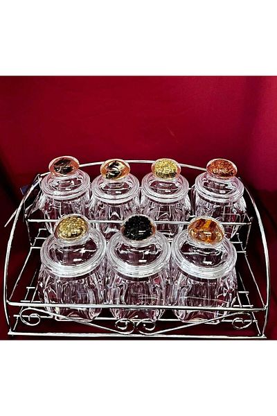 AR HOME 7 Piece Acrylic Spice Jar Set