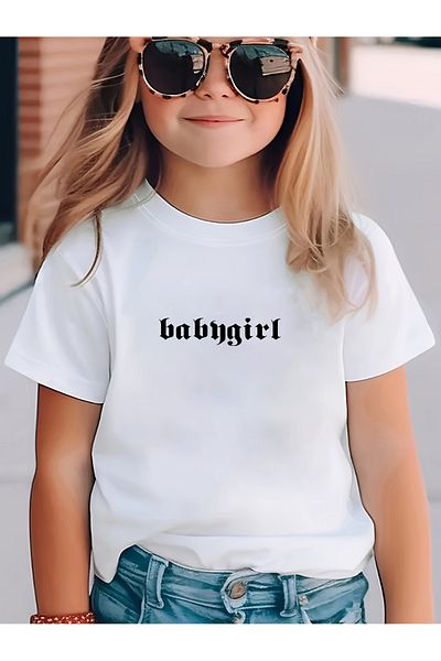 uyguntarz Παιδικό μπλουζάκι Babygirl με στάμπα βαμβακερό