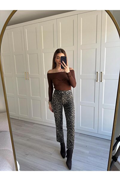 CKBUTİK Leopar  Desen Boyfit Jean ZR