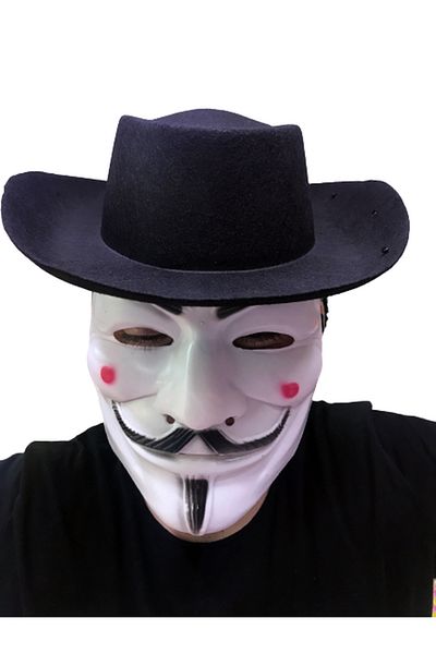 Skygo قبعة وقناع للأطفال من Vendetta - لون أسود ومثقوب