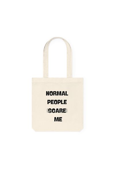 IVART Οι κανονικοί άνθρωποι με φοβίζουν-NORMAL PEOPLE SCARE ME Τυπωμένη βιολογική τσάντα από ακατέργαστο ύφασμα