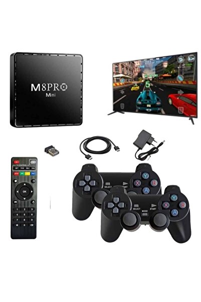 Clevora Android Tv Box 2.4g 10k Ultra Hd 2gb Ram 64gb Hafıza 10000 Retro Oyunlu Konsol Game Stick M8 Pro