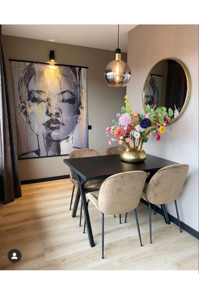 shardywood Mat Siyah Lake Yemek Masası Mutfak Masası 140 x 80 (Sandalyeler Da...