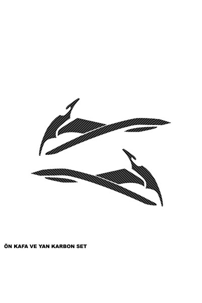 Motiker BAJAJ RS200 KARBON STICKER SET ÖN KAFA VE YAN PARÇALI KAPLAMA ETİKET ...