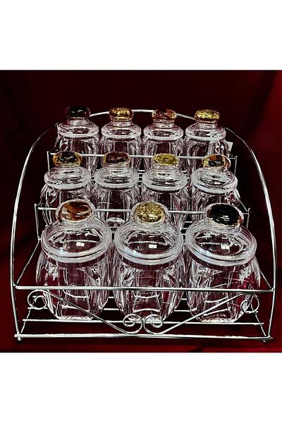 AR HOME 11 Piece Acrylic Spice Jar Set