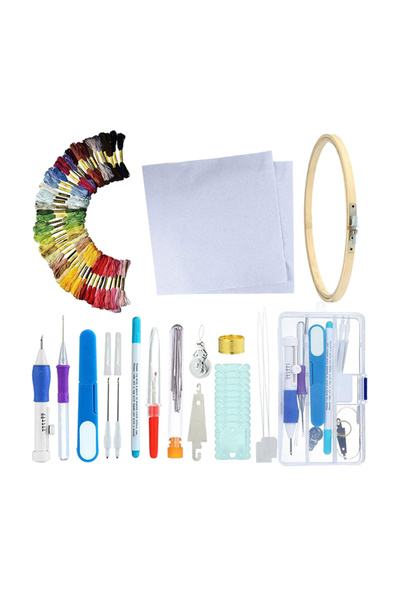 Generic مجموعة الخياطة والتطريز السحرية المكونة من 85 قطعة