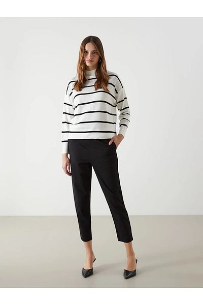 LC Waikiki Lcw Modest Black Elastic Waist Women's Trousers