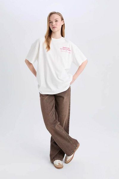 DeFacto Coool Oversize Wide Fit White Women's Tunic E0635Ax/Wt32