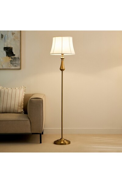 Home Box Deme Grame Metal Floor Lamp with Linen Shade 167 cm