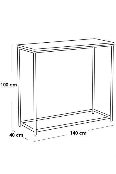 Generic Iron and black and gold marble alternative entrance table - 140x40x100 cm