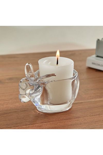 Home Box Vega Glass Rabbit Tealight Candleholder 8x5.4x5.8 cm